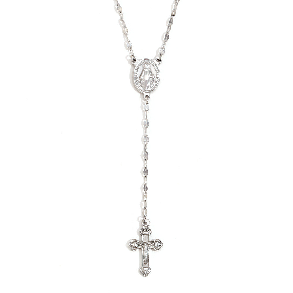 Wholesale Vintage Stainless Steel Plated Cross Chain Necklace